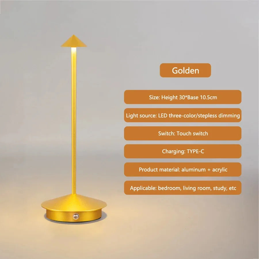 Rechargeable LED Table Lamp for Modern Restaurants and Coffee Shops