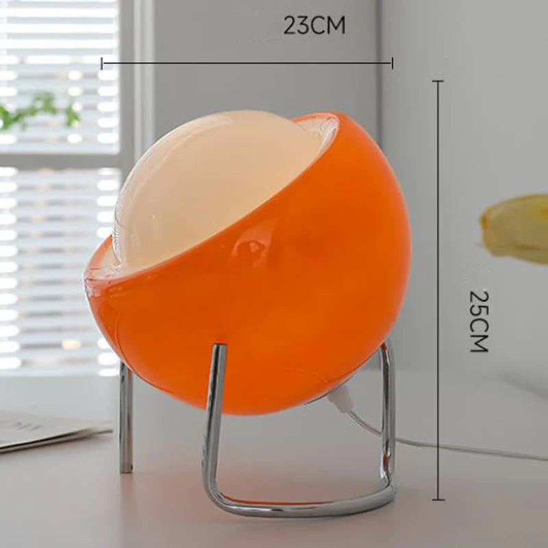 Mid-Century Glass Table Lamp for Bedside and Living Room Decor