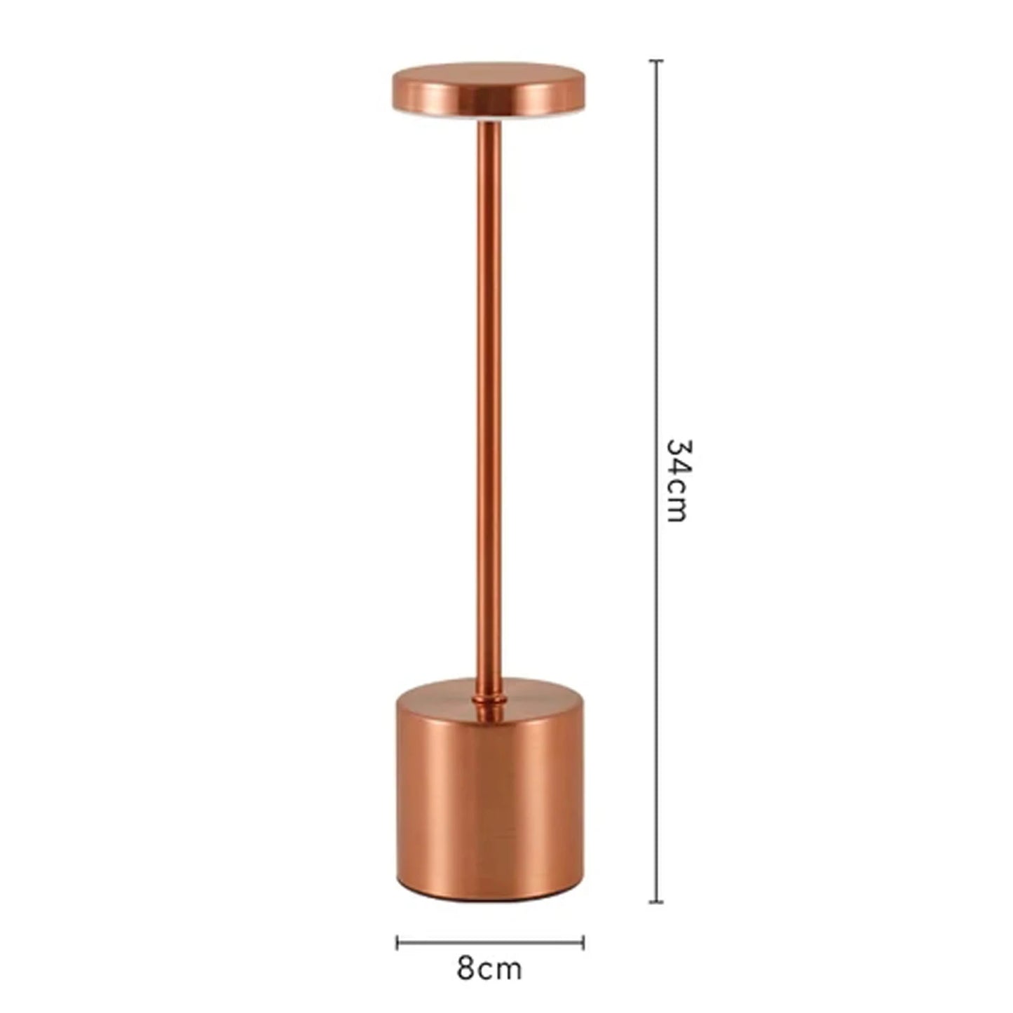 Rechargeable Metal Touch Table Lamp for Modern Cafe and Home Ambience