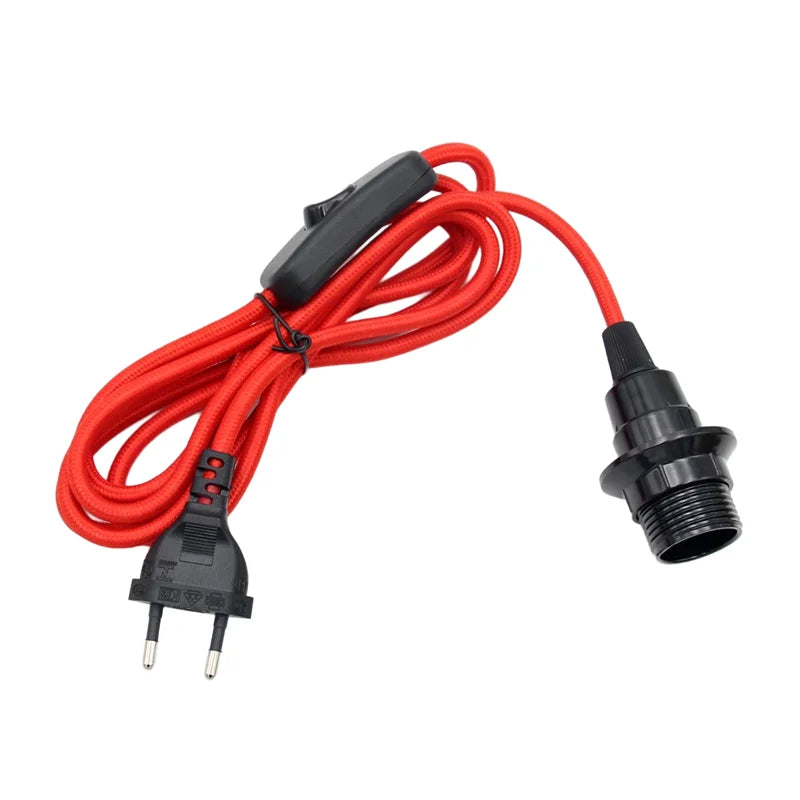 Fabric Braided Pendant Cord with Switch for DIY Lighting Projects