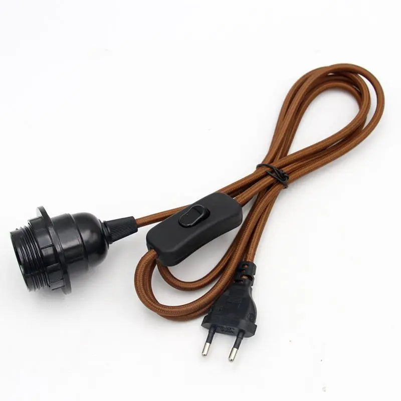 E27 Pendant Light Cord Set with Switch for Wall and Hanging Lamps