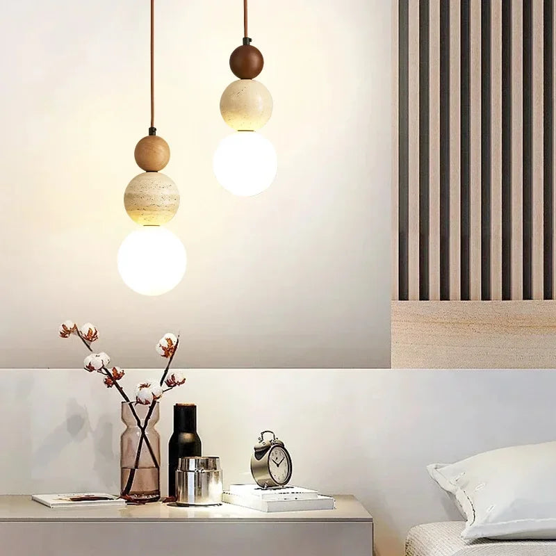 Modern Bauhaus Wood Pendant Light for Restaurants and Designer Bedrooms