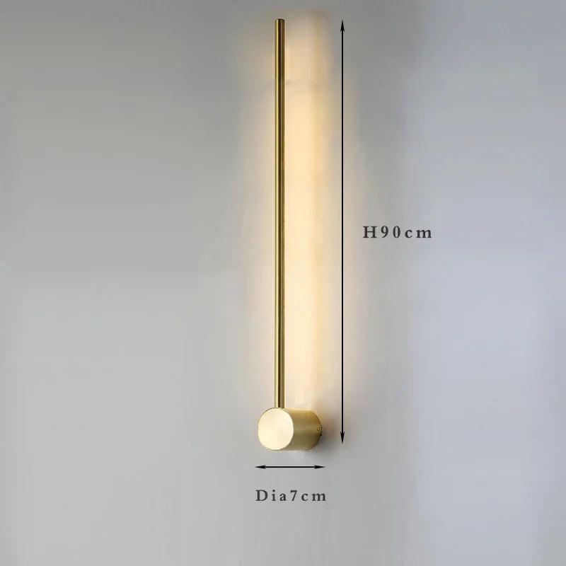 Nordic Minimalist Linear Wall Light for Modern Hotel and Living Spaces