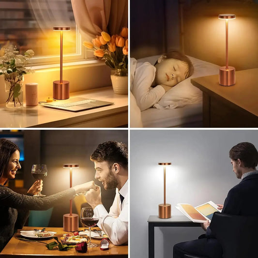 Wireless Rechargeable LED Table Lamp for Modern Restaurants and Hotels