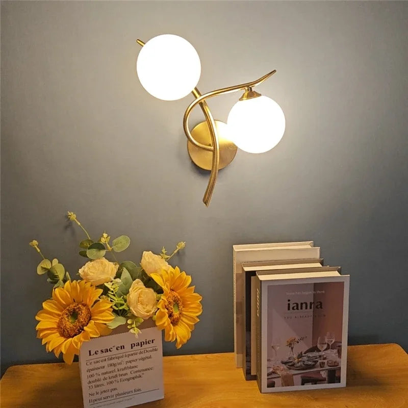 Nordic Glass Ball Wall Lamp for Modern Bedrooms and Hallways