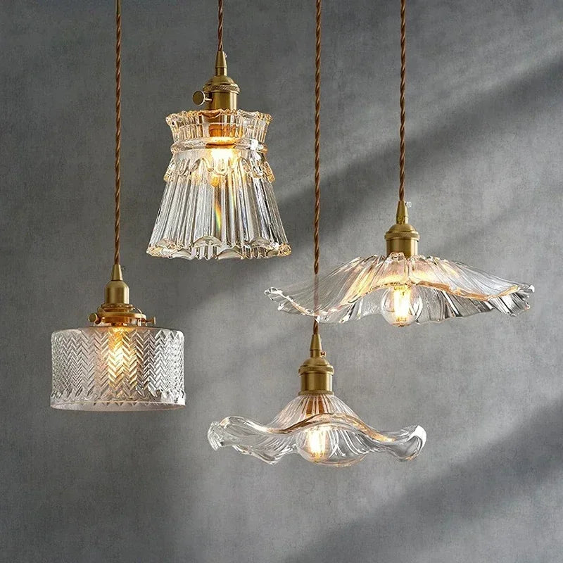 Floral Glass Pendant Light for Modern Dining Rooms and Cafes