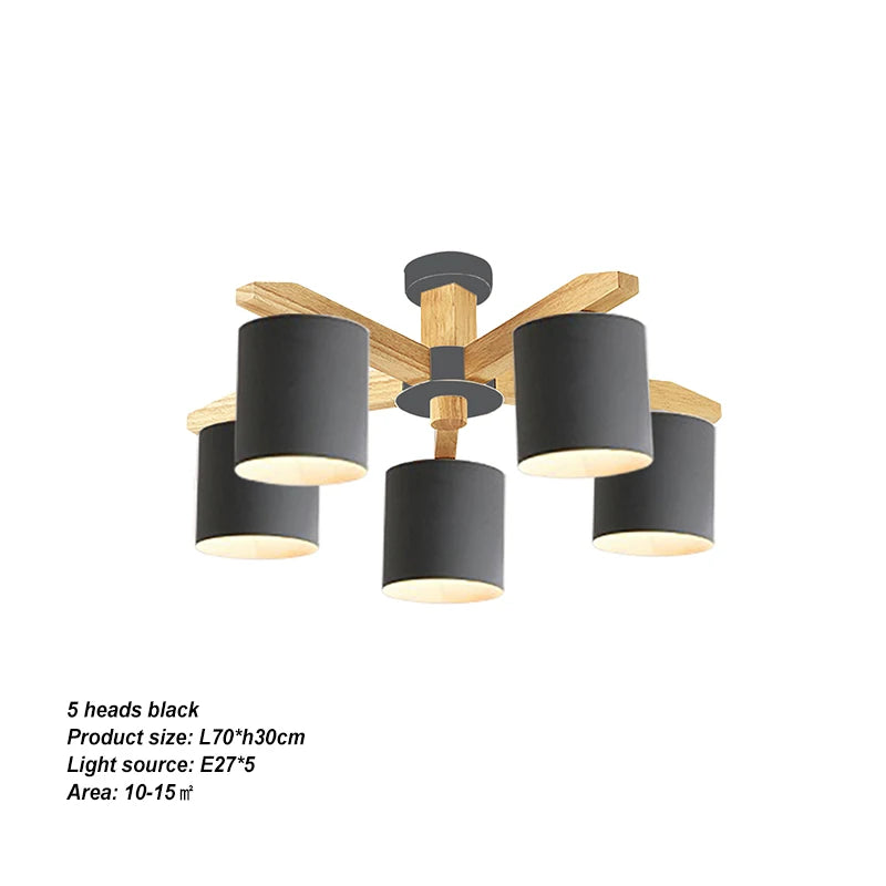 Modern Solid Wood Pendant Light for Dining Rooms and Kitchens