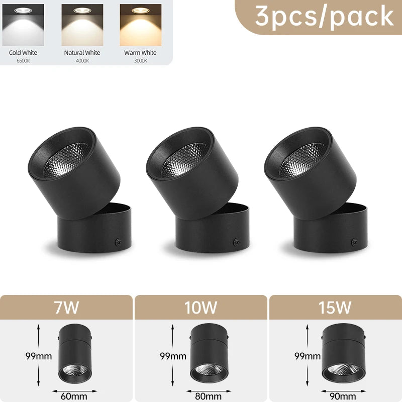 Adjustable LED Downlight with 3 Color Modes for Modern Home Interiors