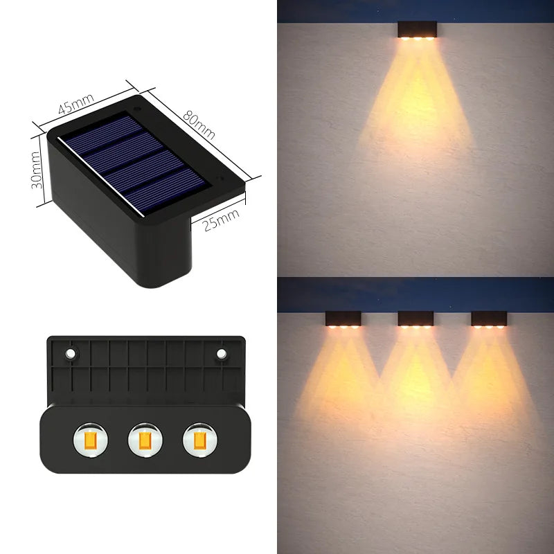 Solar LED Landscape Wall Light for Garden Pathways and Outdoor Decks