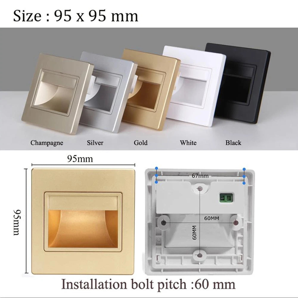Modern LED Recessed Step Light for Staircases and Hotel Hallways