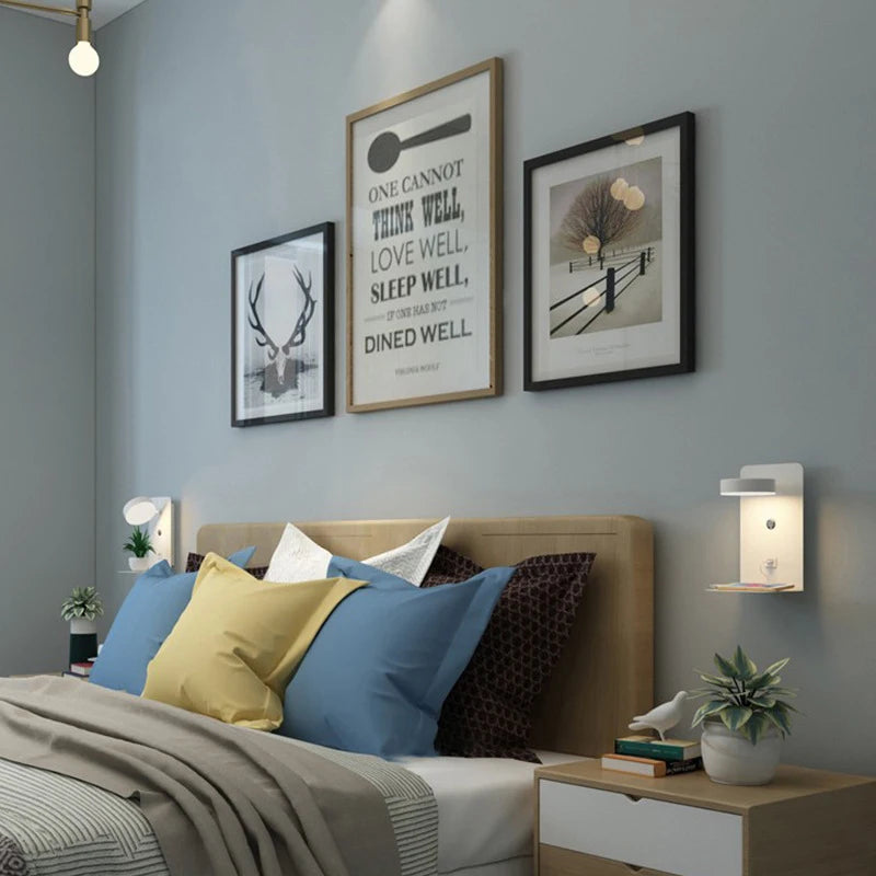 Modern LED Wall Reading Lamp with USB Charging Port for Bedrooms