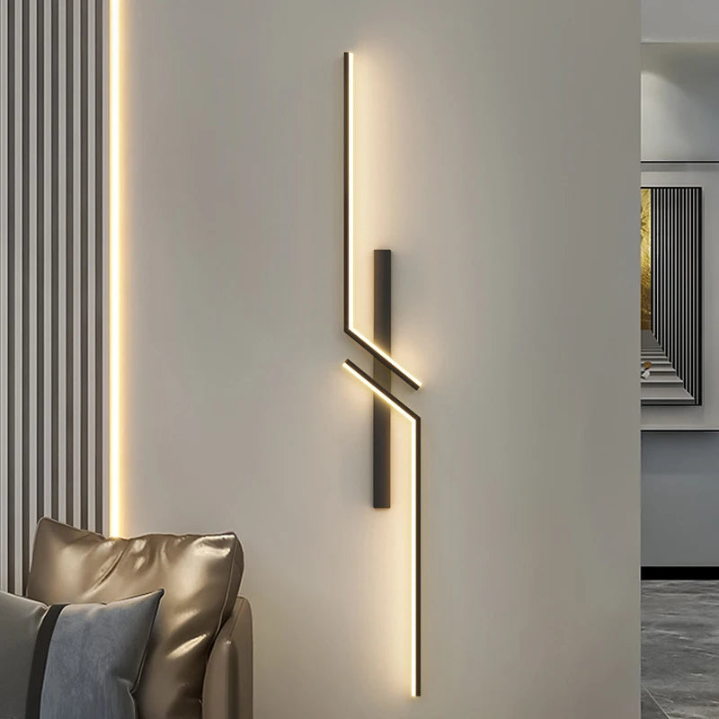 Minimalist LED Strip Wall Sconce for Modern Living Room and Bedroom Interiors