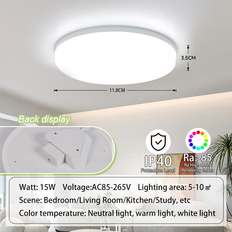 Modern Ultra-Thin LED Ceiling Light for Contemporary Bedrooms and Kitchens
