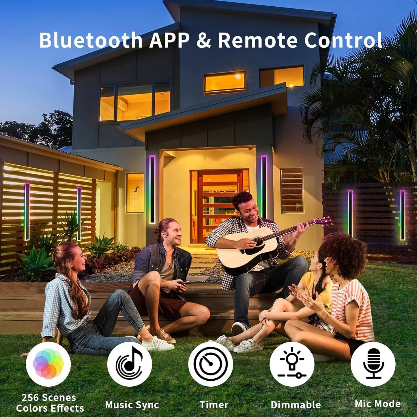 Smart RGB LED Wall Light for Outdoor Porch and Terrace Decor