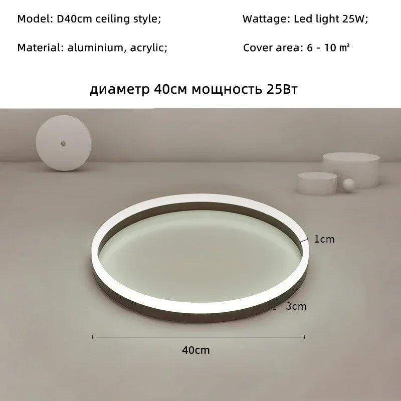 Modern LED Circle Ceiling Light for Bedrooms and Contemporary Foyers