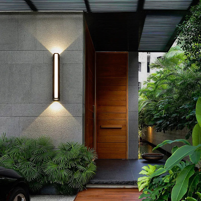 Modern LED Linear Outdoor Wall Sconce for Garden and Porch Lighting