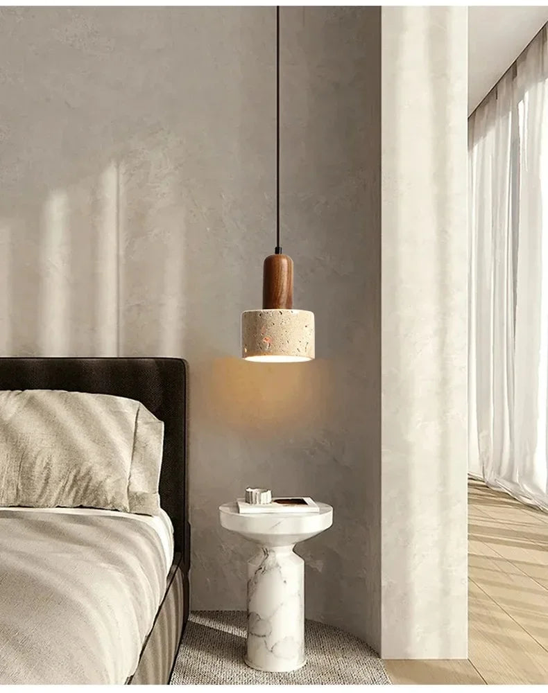 Wabi Sabi Travertine Pendant Light for Dining Rooms and Kitchen Islands