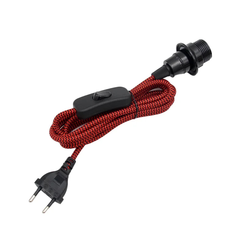 Fabric Braided Pendant Cord with Switch for DIY Lighting Projects