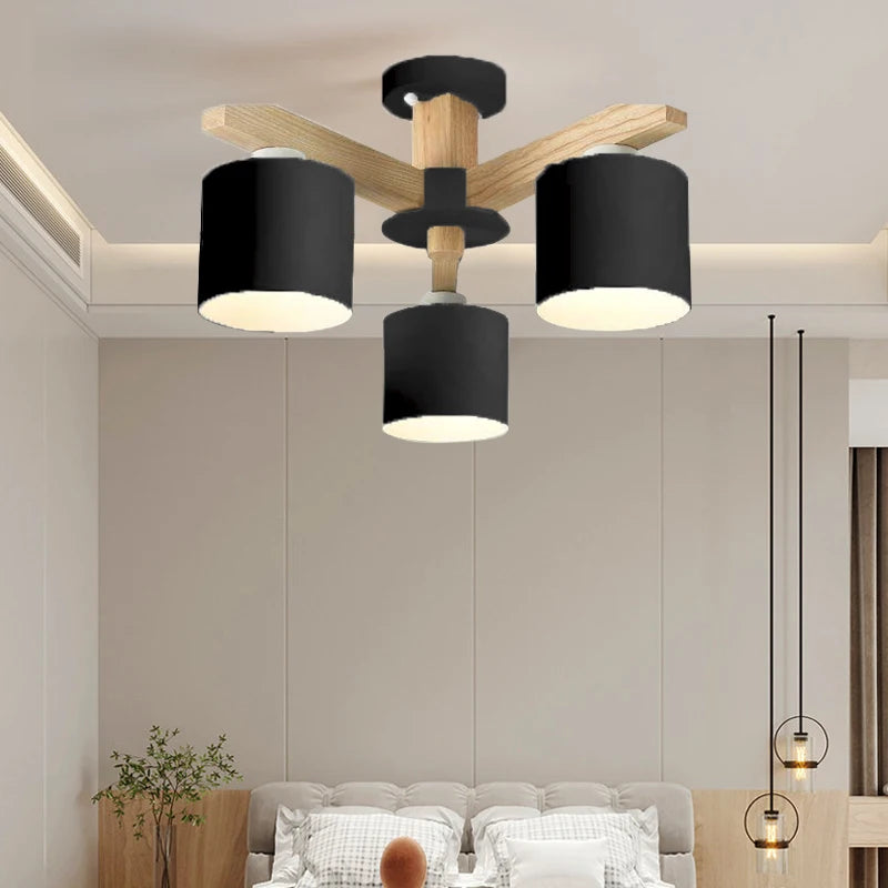 Modern Solid Wood Pendant Light for Dining Rooms and Kitchens