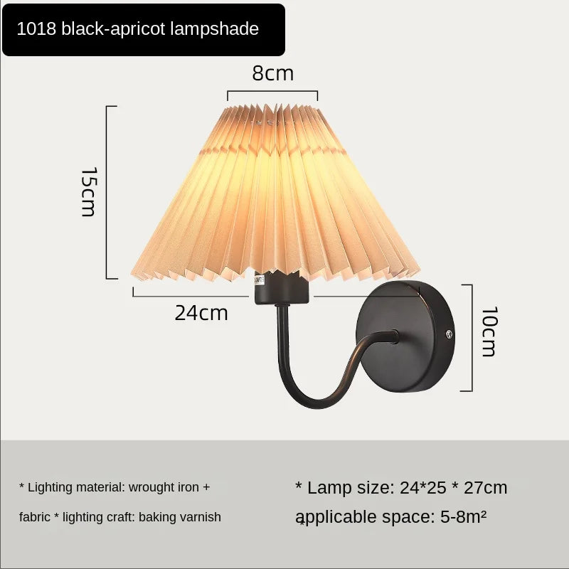 Nordic Pleated Fan Wall Lamp for Modern Living and Bedrooms