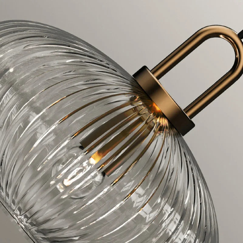 Modern Striped Glass Pendant Light for Kitchen Island and Dining Rooms