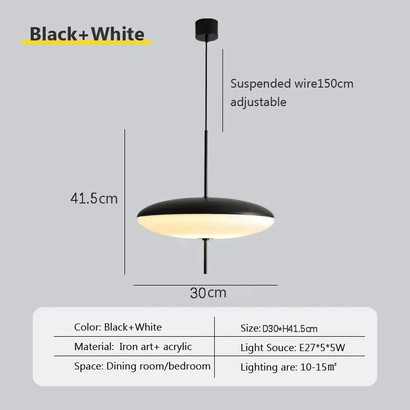 Nordic Saucer LED Pendant Light for Modern Living Rooms and Cafes