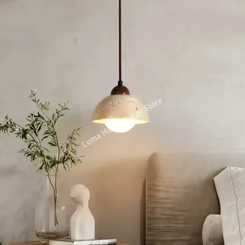 Travertine Stone Pendant Light for Modern Kitchens and Restaurant Interiors