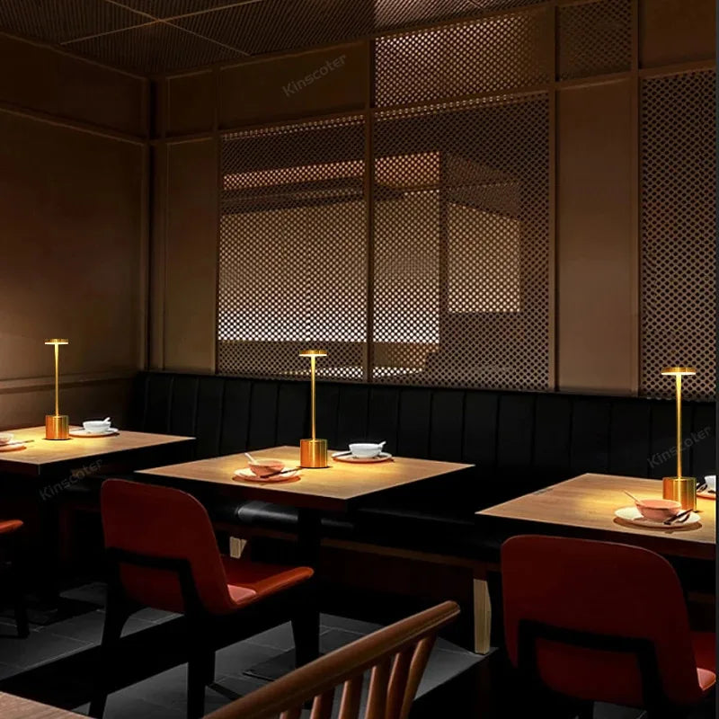 Wireless Rechargeable LED Table Lamp for Modern Restaurants and Hotels