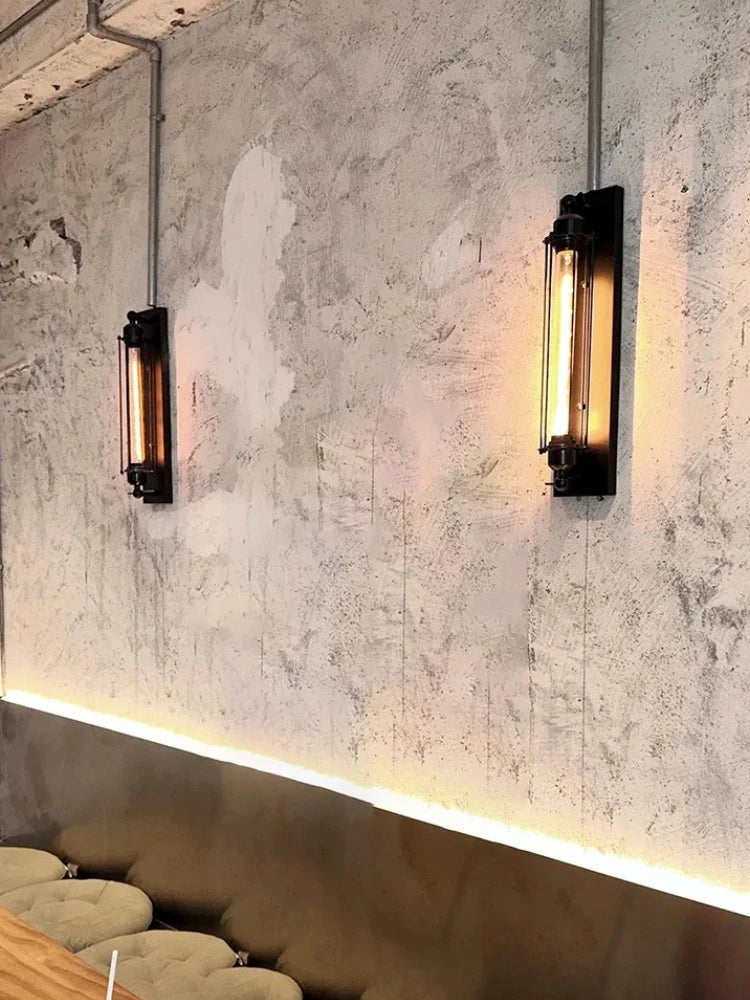 Rustic Industrial Iron Wall Sconce for Restaurants and Lofts