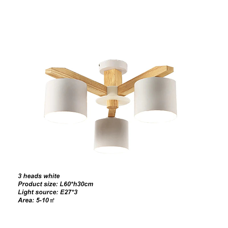 Modern Solid Wood Pendant Light for Dining Rooms and Kitchens
