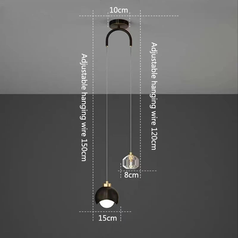 Modern Glass Globe Pendant Light for Bedroom and Dining Room