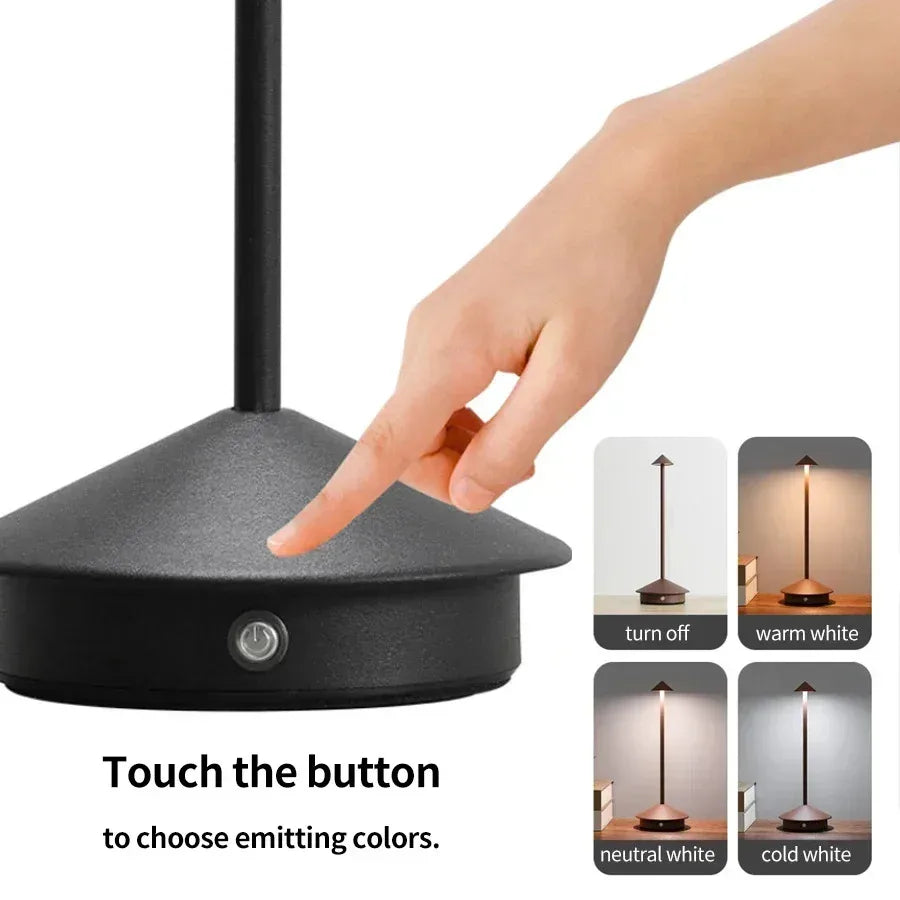 Rechargeable LED Table Lamp for Modern Restaurants and Coffee Shops