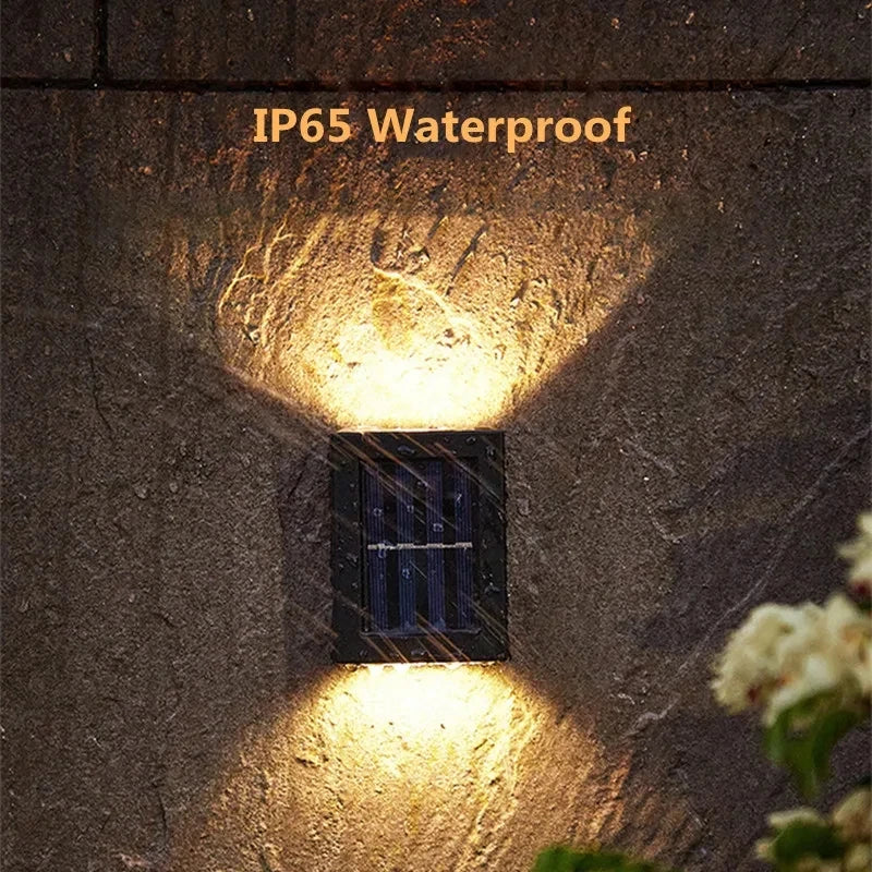 Modern Solar LED Outdoor Wall Light with Motion Sensor for Garden Security