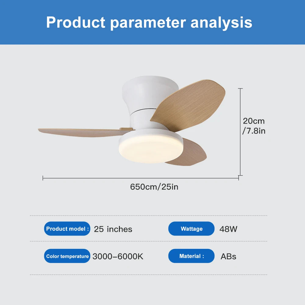 Modern Nordic Ceiling Fan Light for Living Rooms and Commercial Spaces