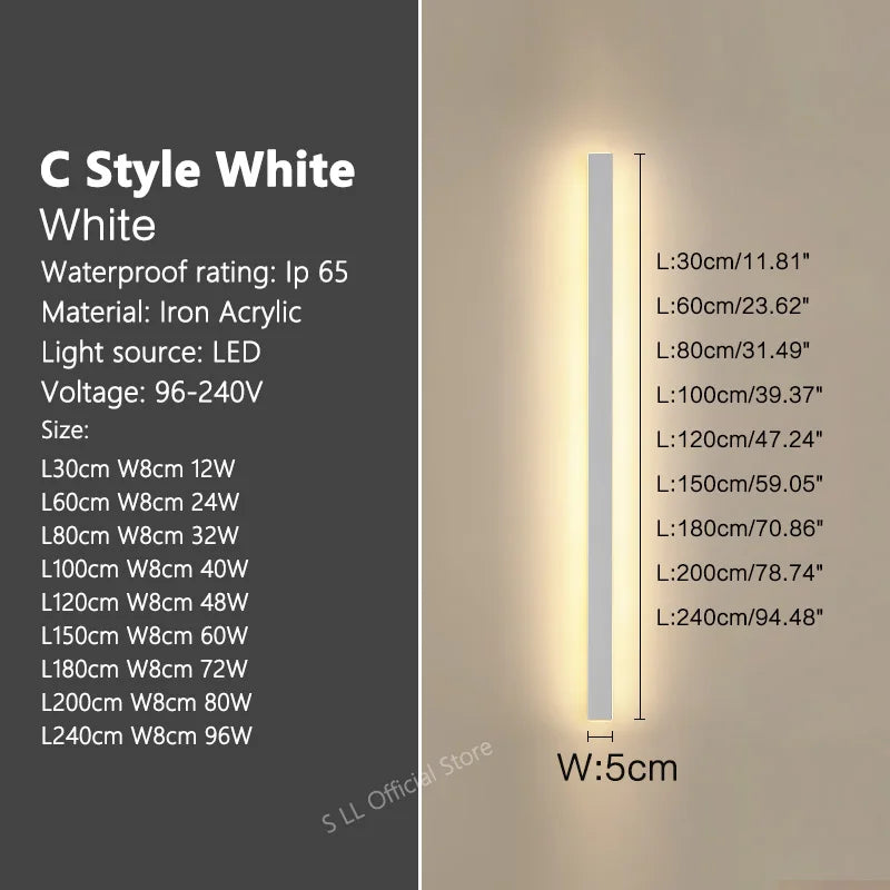 Modern Aluminum LED Wall Sconce for Outdoor Garden and Porch Lighting