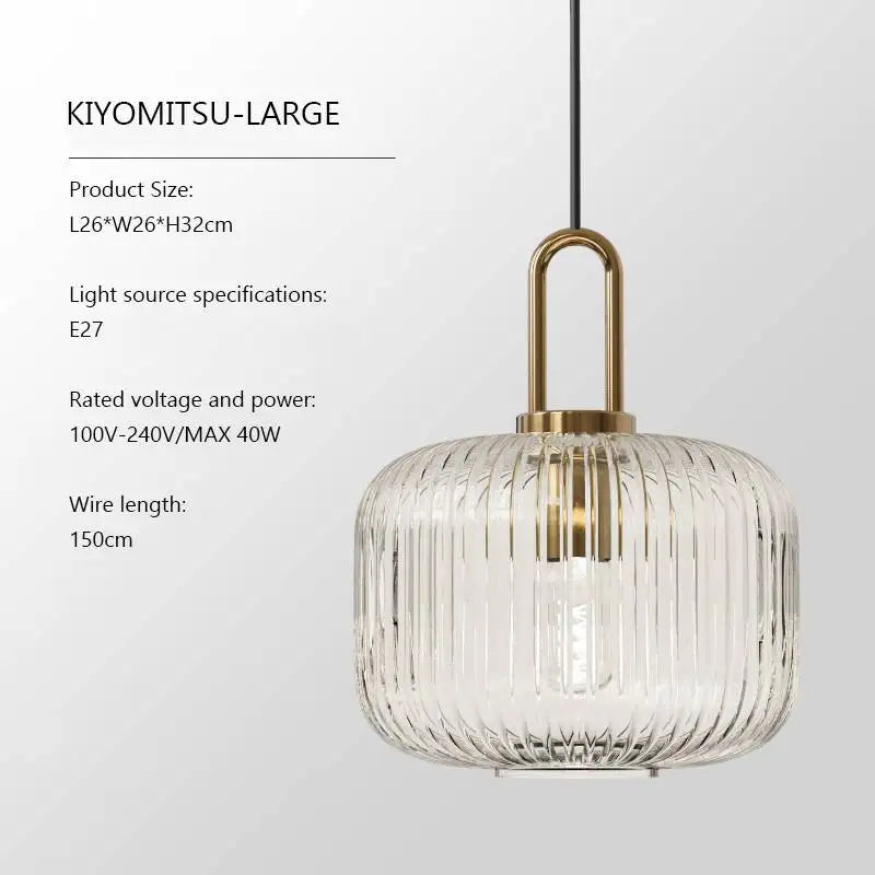 Modern Striped Glass Pendant Light for Kitchen Island and Dining Rooms