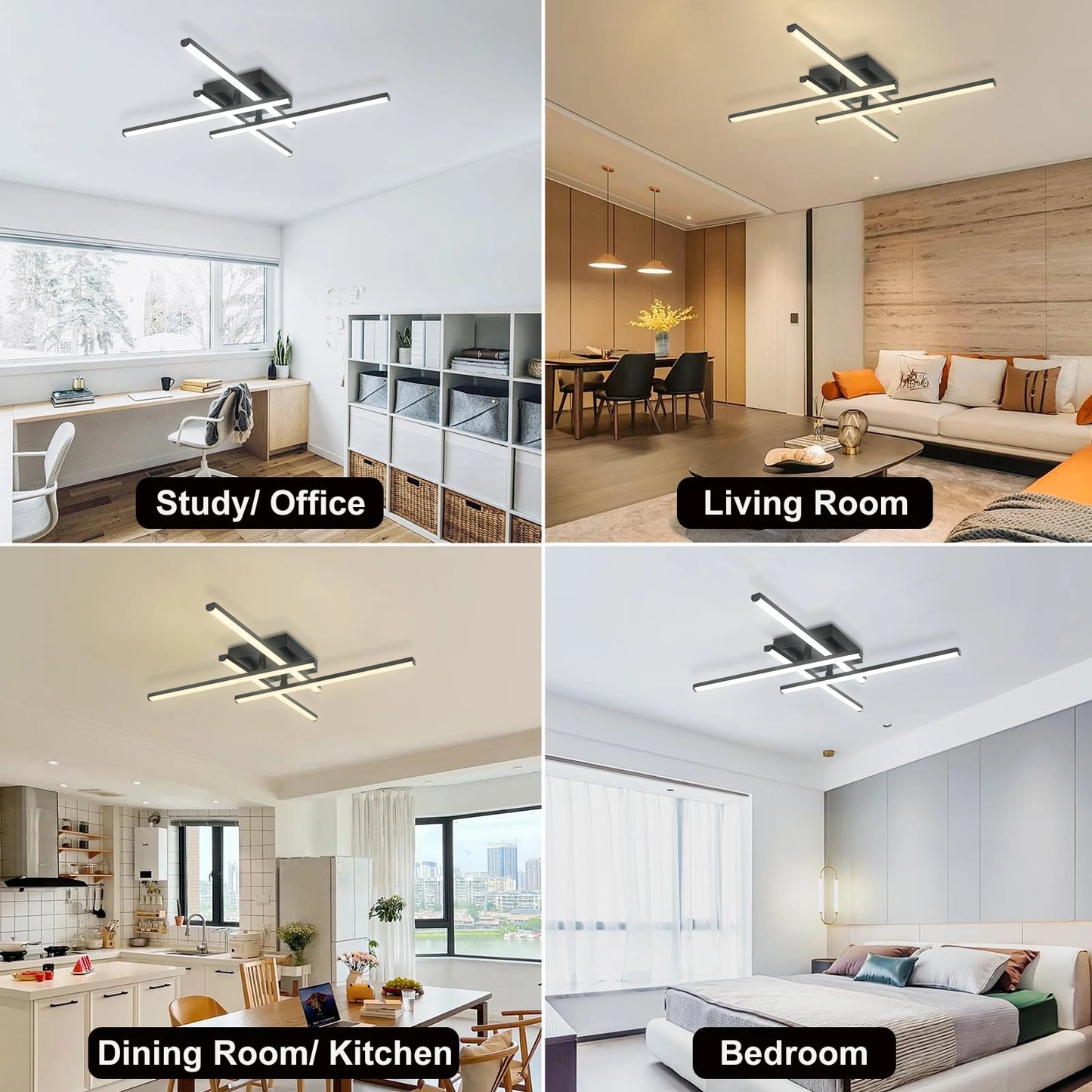Modern LED Flush Mount Ceiling Light for Living Room and Bedroom