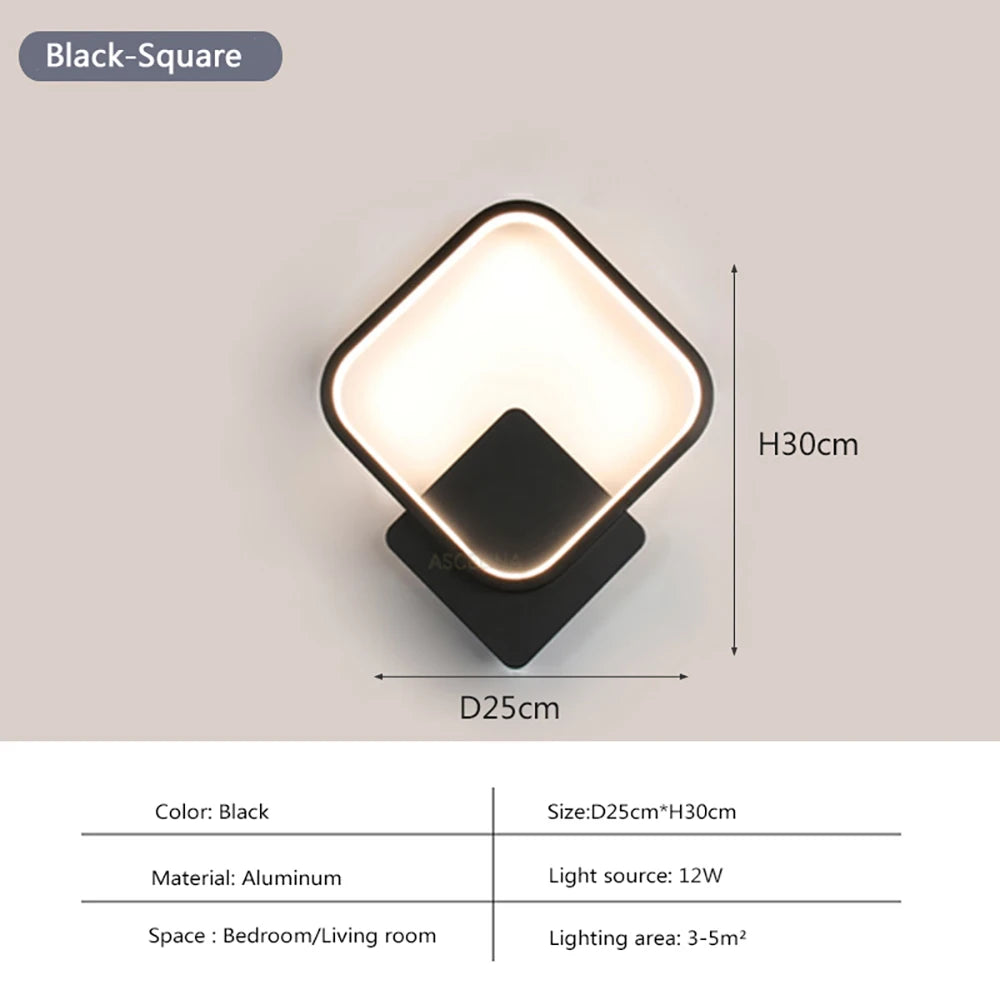 Modern Round LED Wall Sconce for Bedrooms and Hallway Interiors
