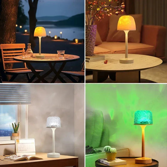 Water Ripple Mushroom Table Lamp for Hotel Bars and Living Room Decor