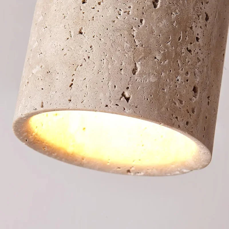 Modern Travertine Stone Flush Mount Ceiling Light for Hallways and Foyers