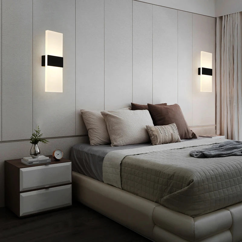 Modern LED Wall Sconce for Bedroom Bedside and Hallway Lighting