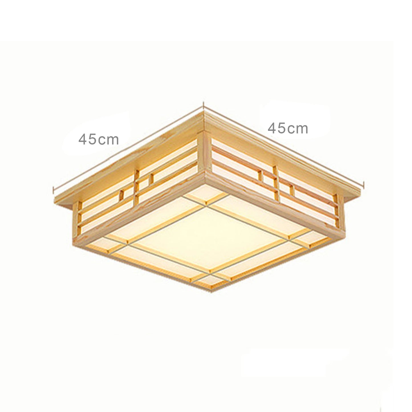 Japanese Minimalist Wood LED Ceiling Light for Living Rooms and Bedrooms
