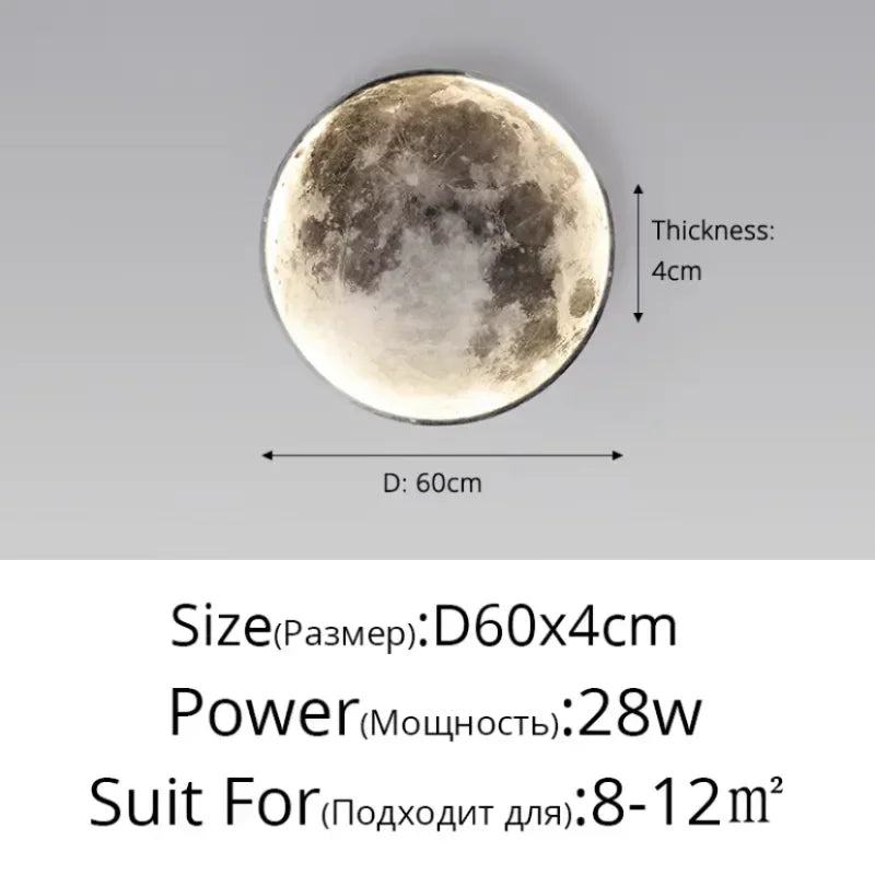Nordic Lunar Wall Light for Modern Living Room and Bedroom Decor