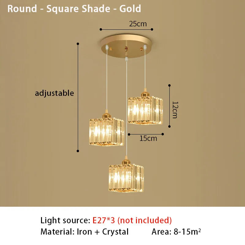 Modern Crystal LED Pendant Light for Elegant Dining and Living Rooms