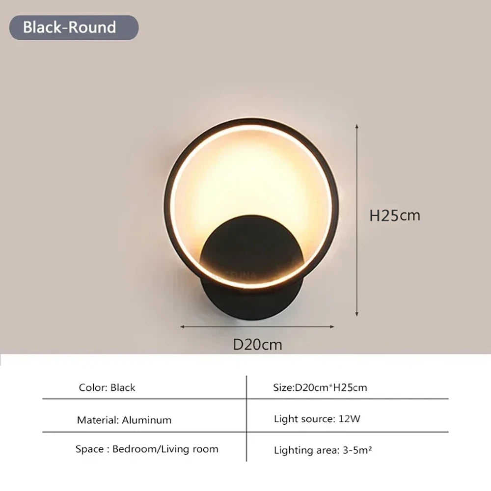 Modern Round LED Wall Sconce for Bedrooms and Hallway Interiors