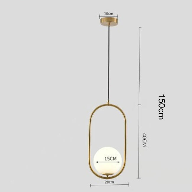 Nordic Glass Globe Pendant Light in Brass for Modern Dining Rooms