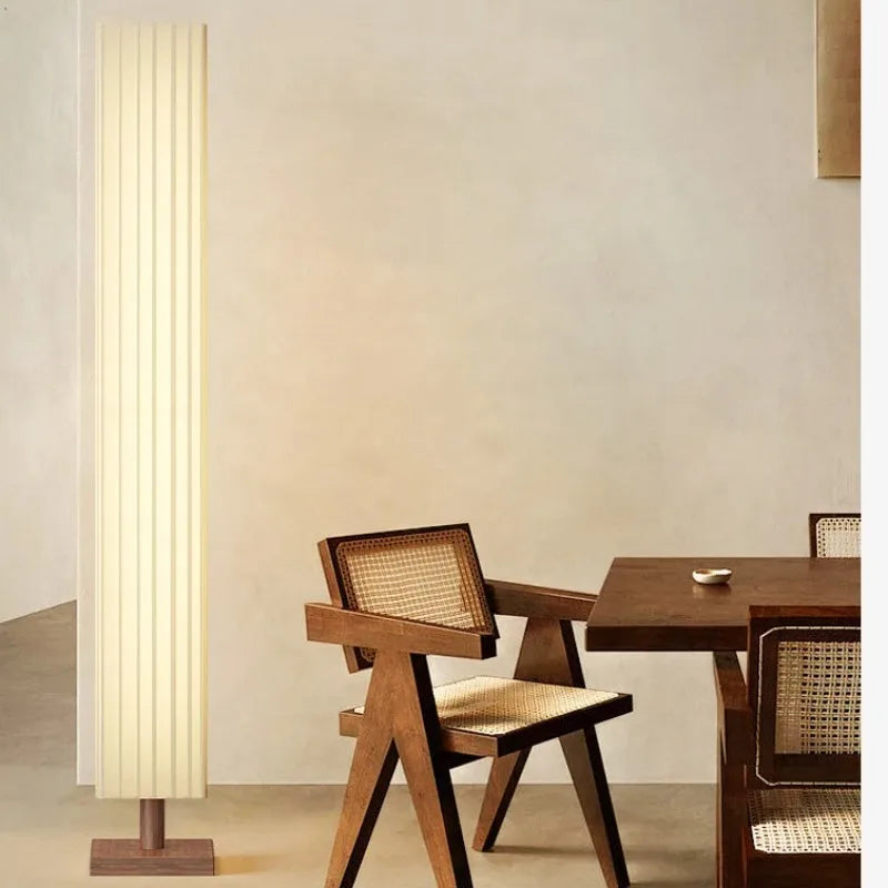 Modern Fabric and Wood Floor Lamp for Living Room and Bedroom