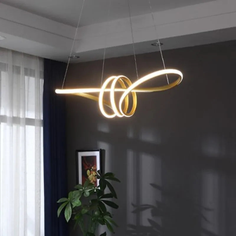 Modern LED Kitchen Island Pendant Light with Remote Dimmable Dining Lighting