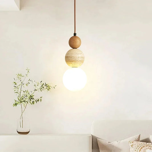 Modern Bauhaus Wood Pendant Light for Restaurants and Designer Bedrooms