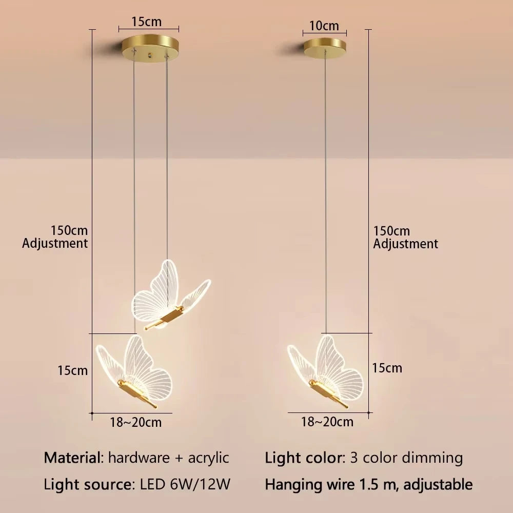 Modern Butterfly Pendant Light for Contemporary Dining and Living Spaces
